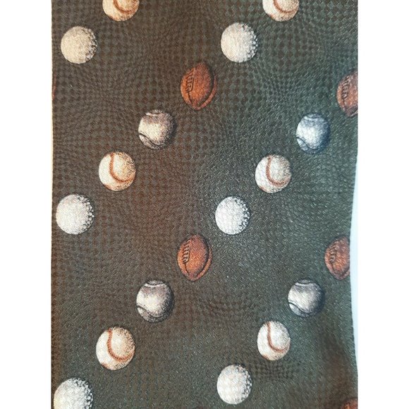 Baseball Football Golf Softball Silk Sports Tie Green Structure Made in USA READ - Picture 2 of 6